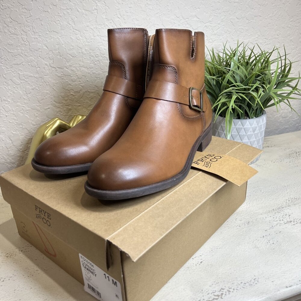 Womens Frye & Company Cormac Tawney Brown Moto Booties